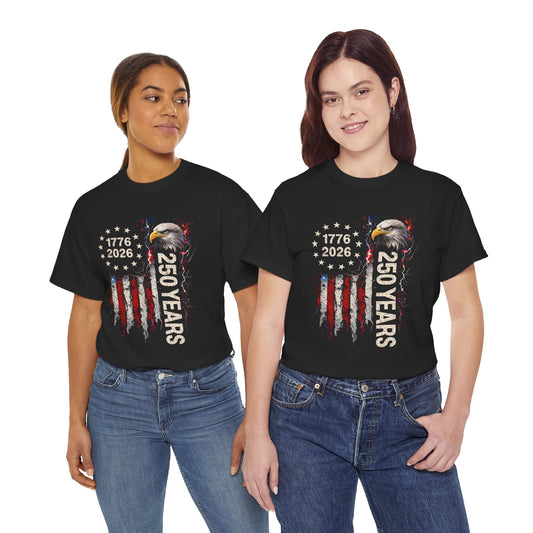 250 Years - 1776-2026 Distressed Graphic Tee Shirt