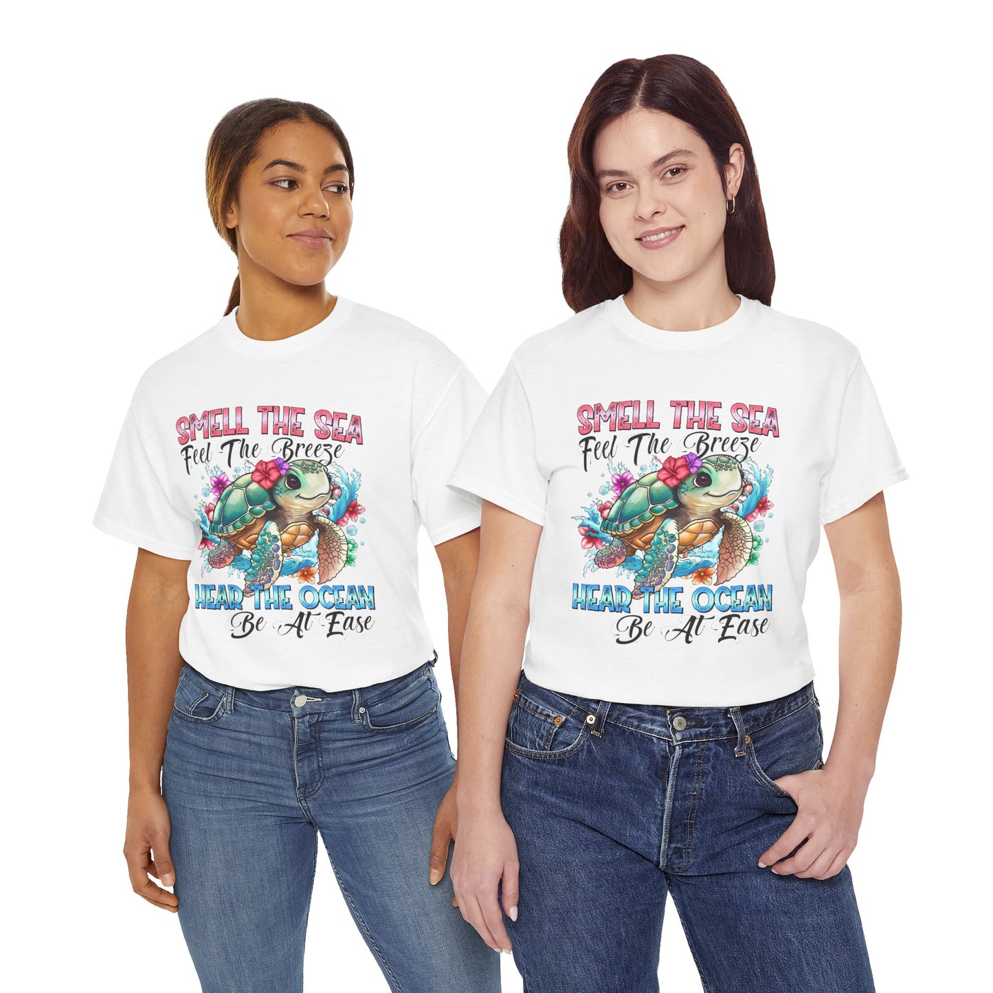 Smell the Sea and Be at Ease - Tee Shirt for Cruise and Beach Lovers