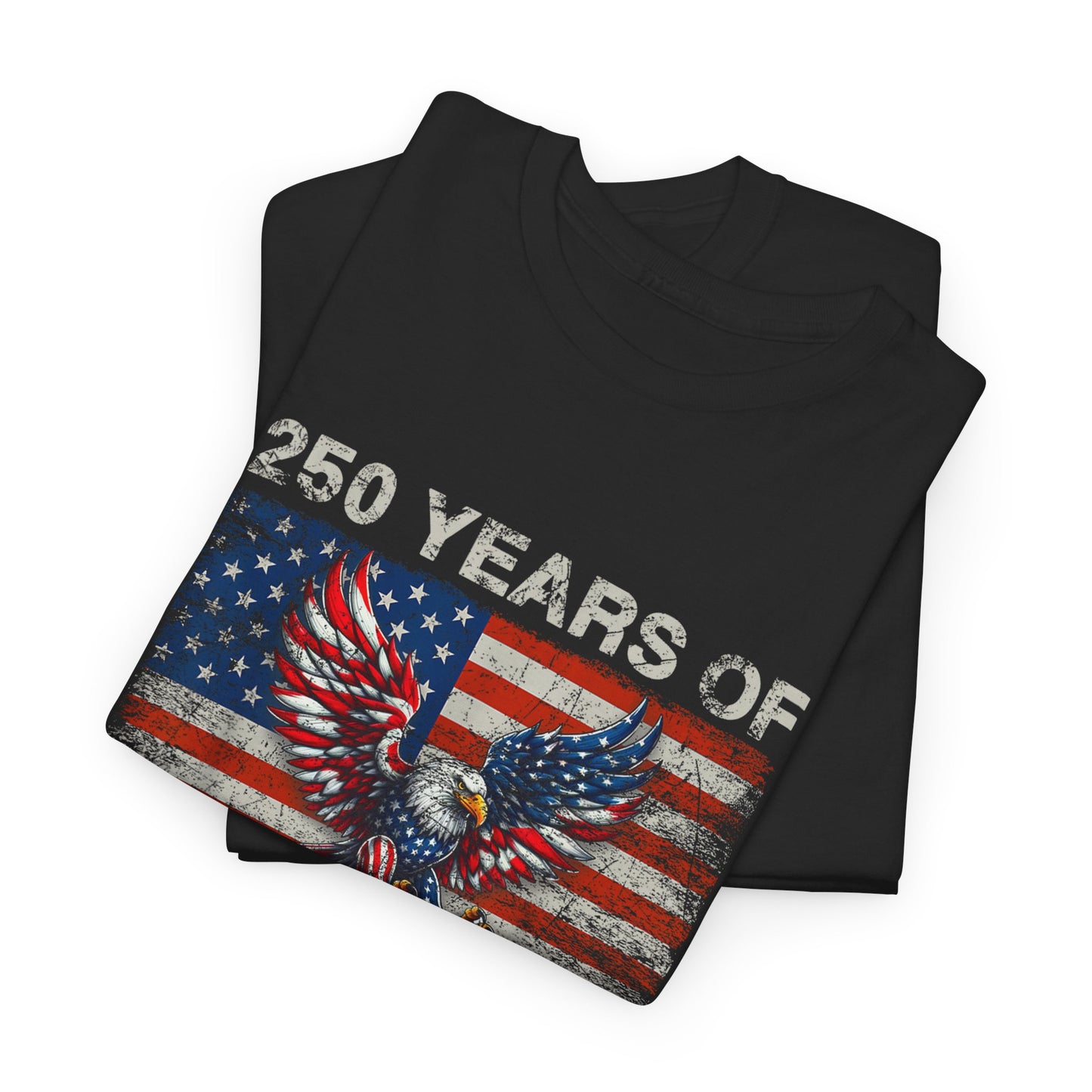 250 Years of Freedom - Distressed Silhouetted Eagle Tee Shirt