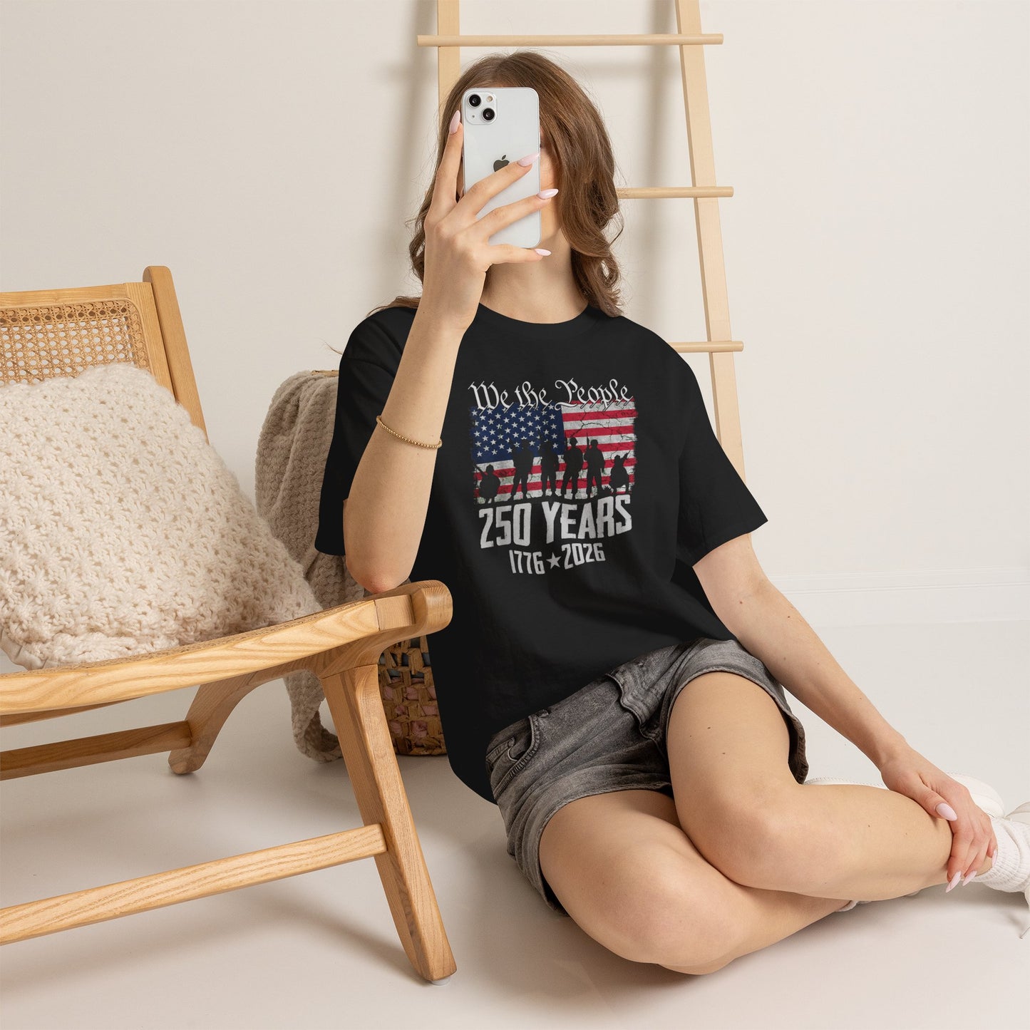 250 Years of Freedom - Distressed Silhouetted Soldiers Tee Shirt