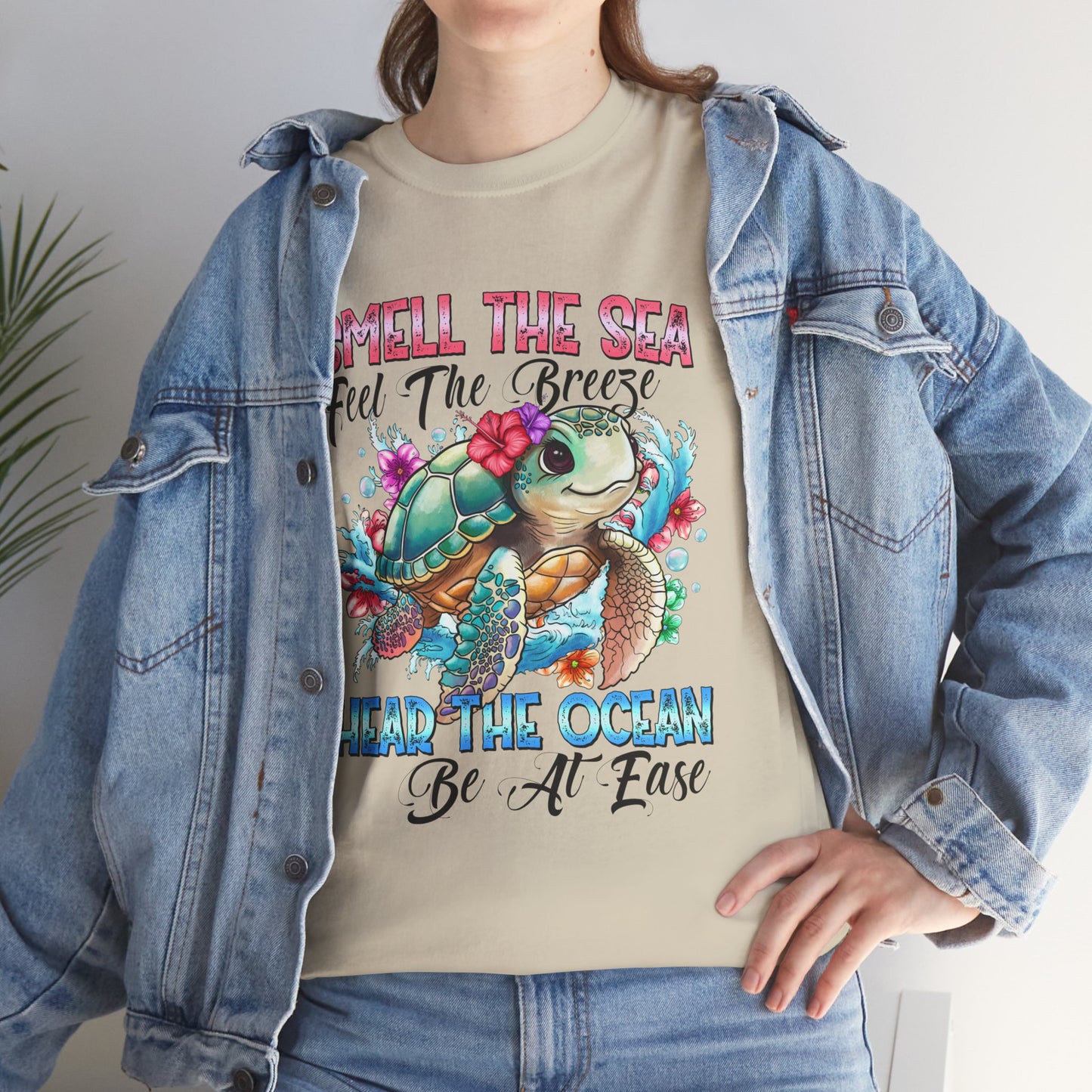 Smell the Sea and Be at Ease - Tee Shirt for Cruise and Beach Lovers