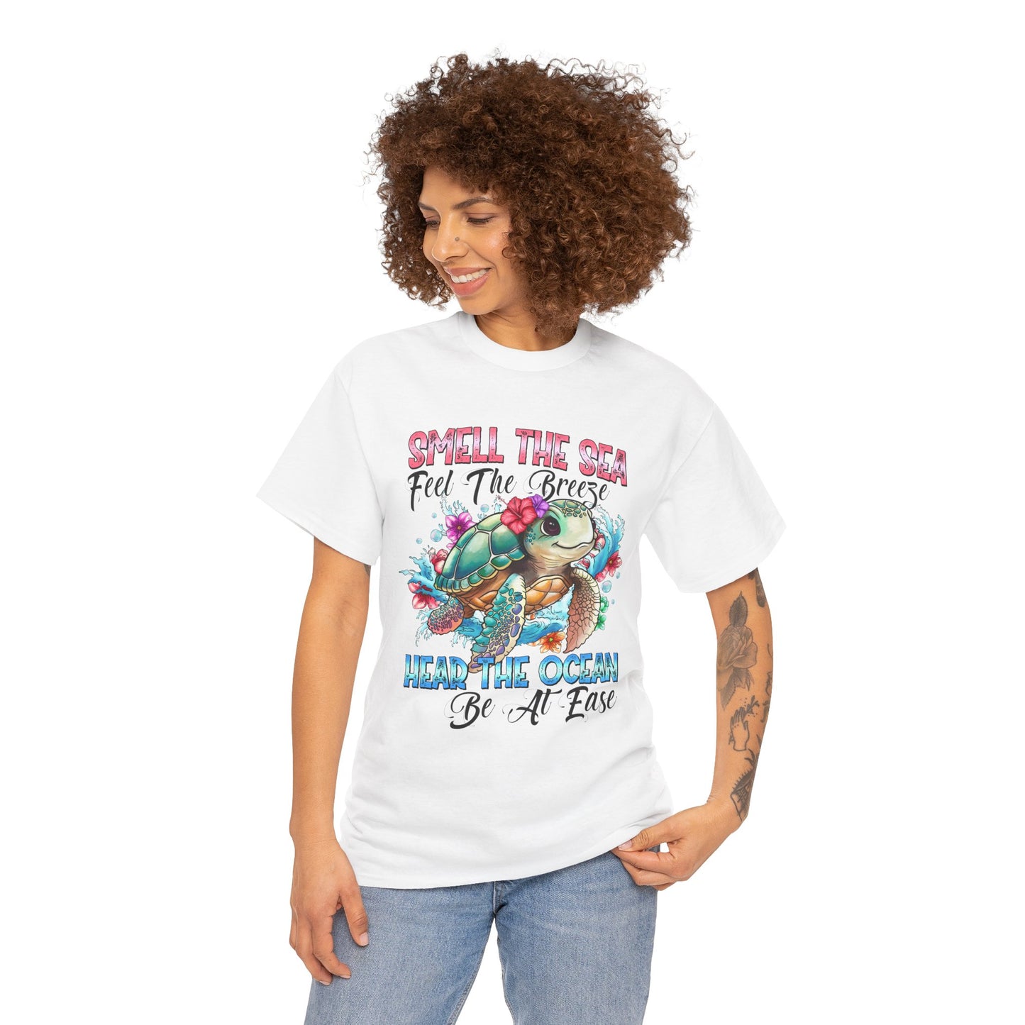 Smell the Sea and Be at Ease - Tee Shirt for Cruise and Beach Lovers