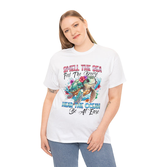 Smell the Sea and Be at Ease - Tee Shirt for Cruise and Beach Lovers