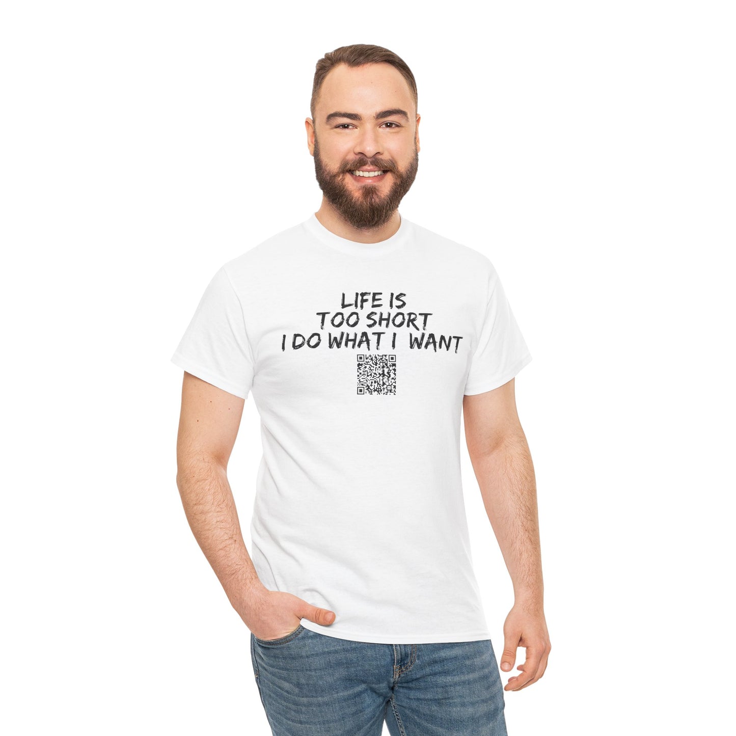 Life is Too Short - I Do What I Want - Barcode Surprise Tee Shirt - Cute Puppy