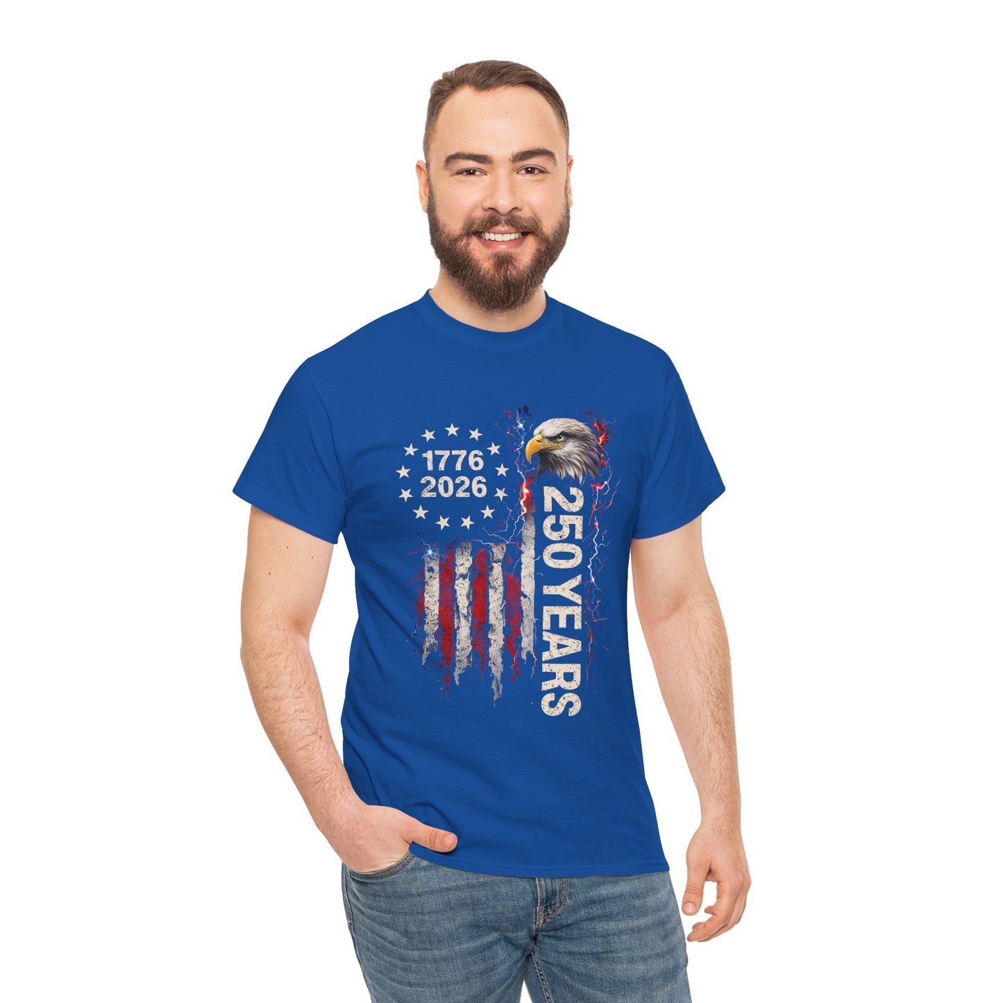250 Years - 1776-2026 Distressed Graphic Tee Shirt
