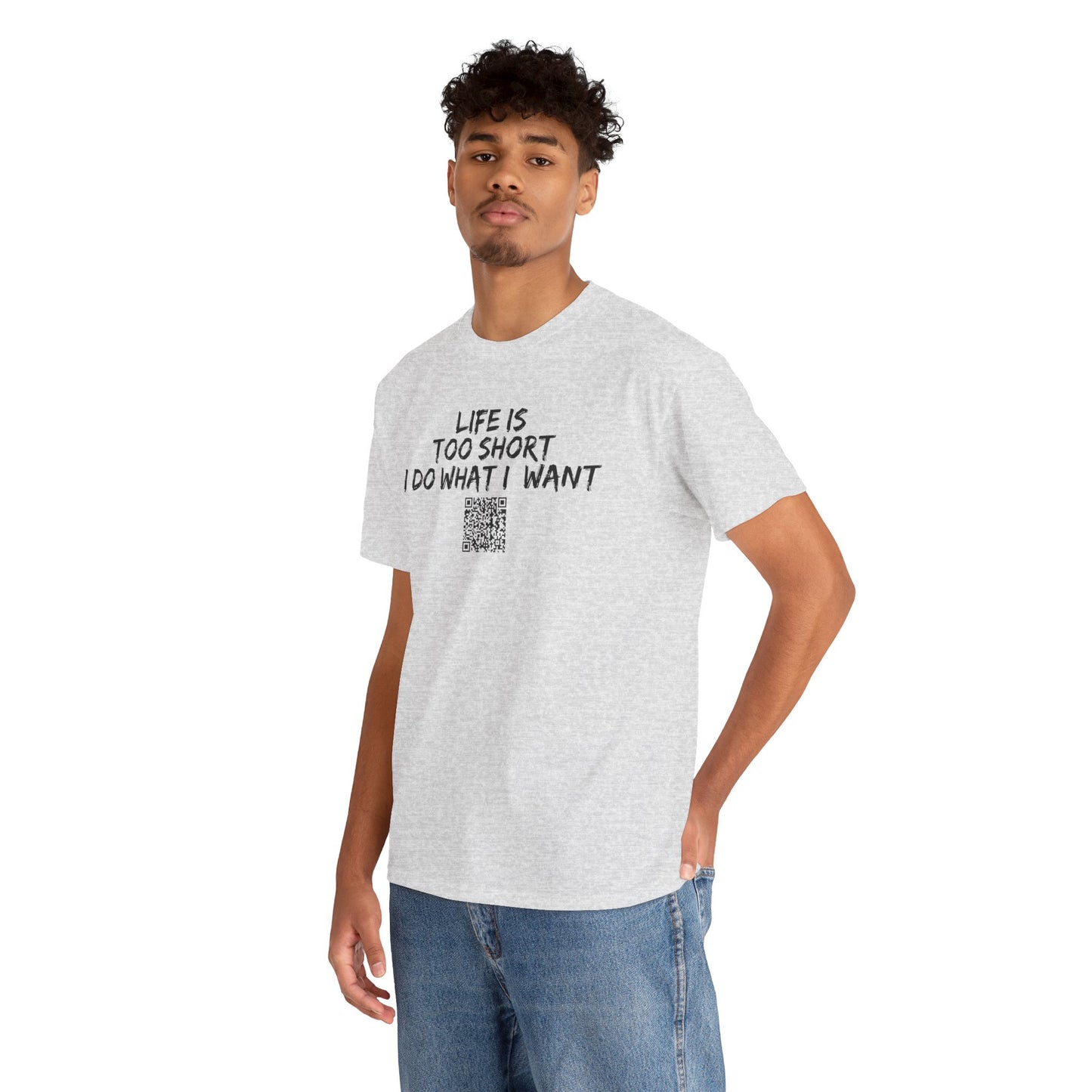 Life is Too Short - I Do What I Want - Barcode Surprise Tee Shirt - Cute Puppy