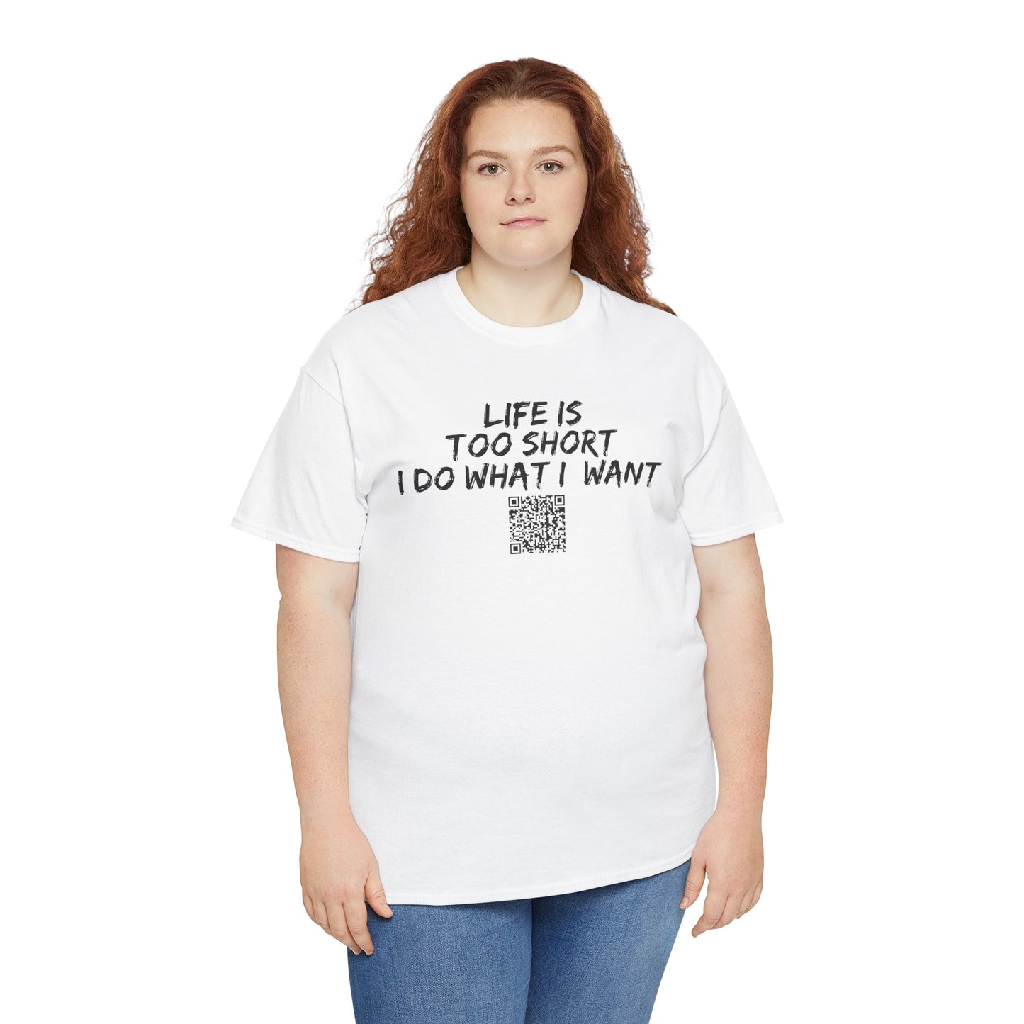Life is Too Short - I Do What I Want - Barcode Surprise Tee Shirt - Cute Puppy