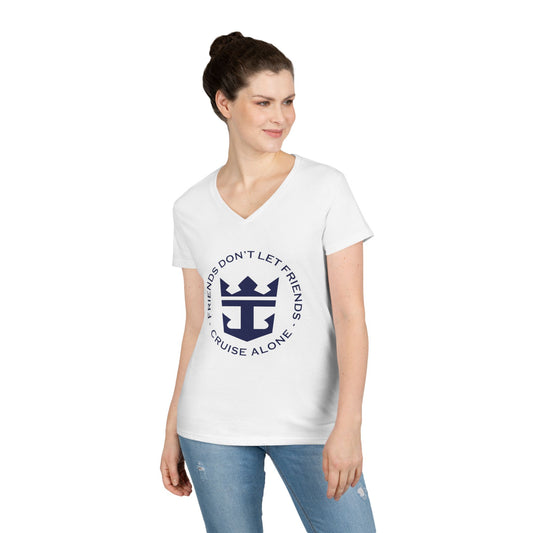 Friends Don't Let Friends Cruise Alone - Woman's V-Neck Tee Shirt