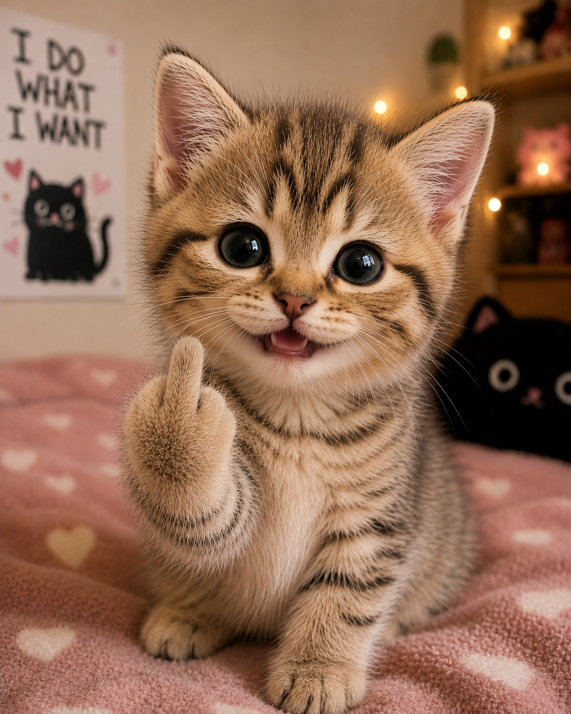 Ask me if I care. - I Do What I Want - Barcode Surprise Tee Shirt - Cute Kitten